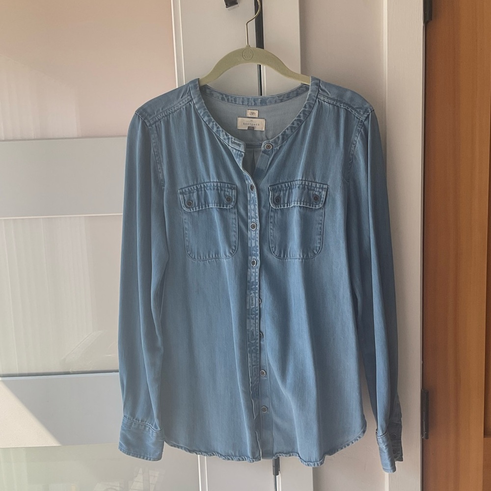 LOFT Softened Denim button-up small